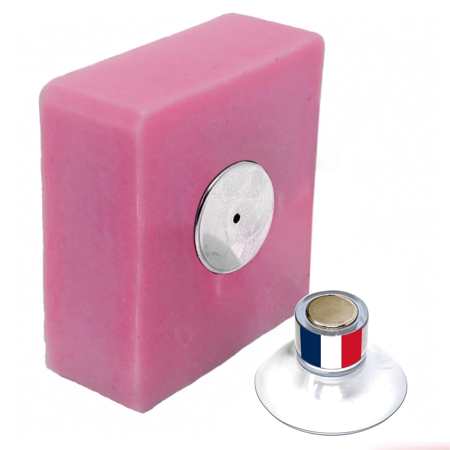 Porte-Savon Aimanté à Ventouse | Design Simple & Fixation Puissante | Acier Inoxydable | Support Mural | sans Perçage | Salle de Bain | Cuisine | Toilette | WC