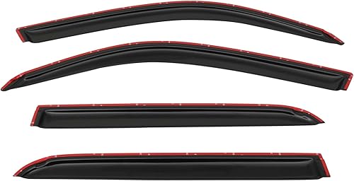 Miniatura 6 de IKON MOTORSPORTS - Visera de ventana compatible con Toyota Sequoia 2001-2007, estilo delgado, acrílico, teñido de humo, 4 unidades, protección