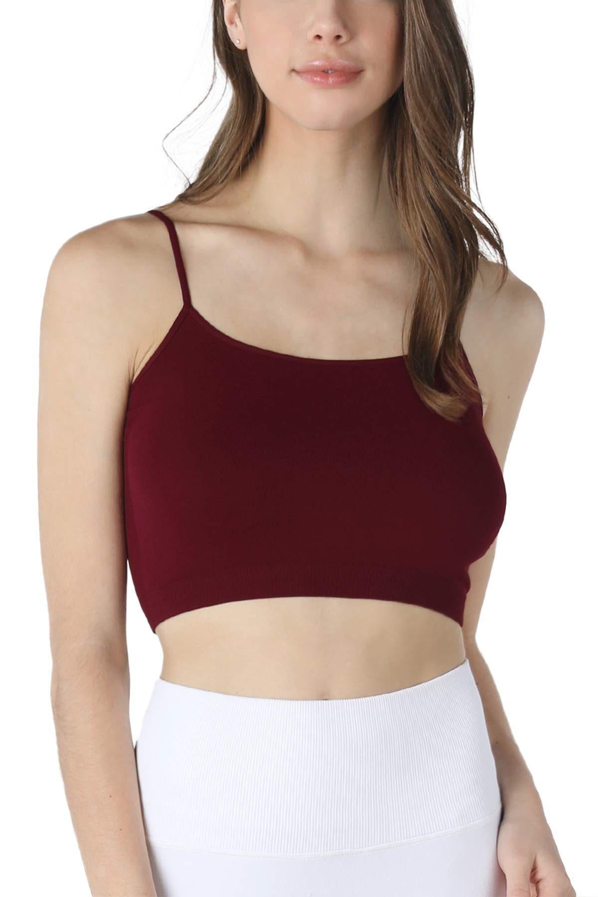 Women Seamless Classic Crop Top Bralette, Made in U.S.A, One Size