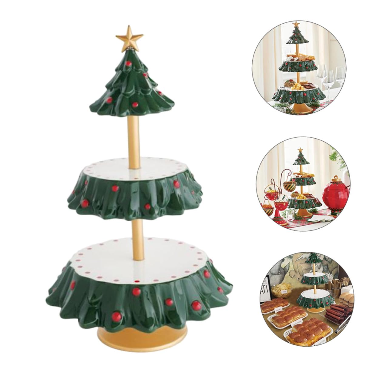 Gatuida Vassoio Effetto Delicato per Feste di Natale per Snack e Dolci in Resina Decorativo Natalizio per Snack e Dolci , Multiuso e Celebrazioni Nuziali