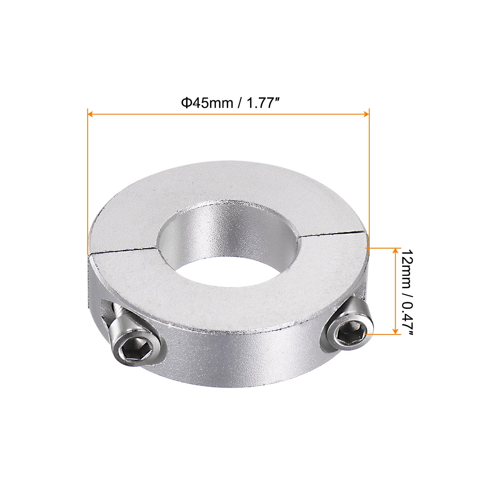 sourcing map 4 collari per albero a doppia divisione per collari da 22 mm, diametro esterno 45 mm, larghezza 12 mm, per tappi, posizione, pulegge dentate, macchine utensili, industria, anodizzazione