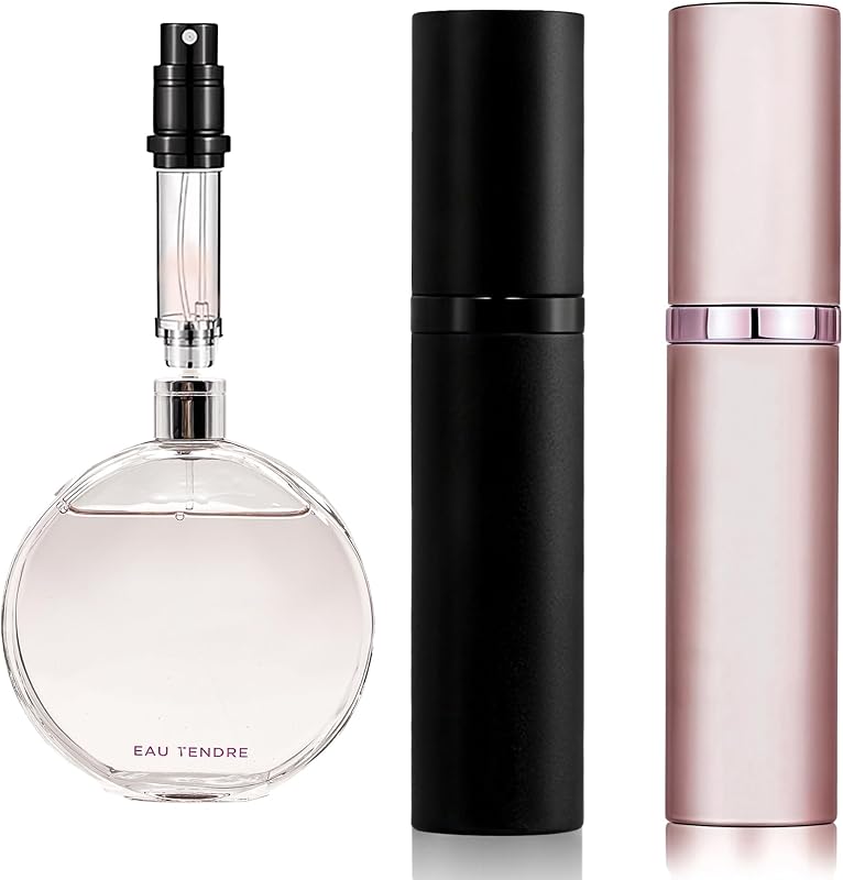 Frasco recarregável para perfume muilsae 5 mL Preto + Rosa, 1 unidade