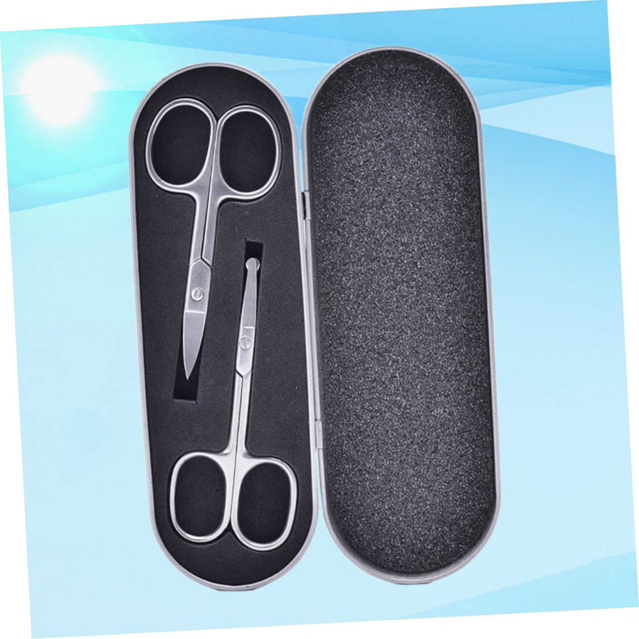 3 Set Set Per Rifinire Le Sopracciglia Forbici in Acciaio Inossidabile Forbici Per Del Naso Strumento Per Modellare Le Sopracciglia Terrimer Per Sopracciglia Black 2 Pezzi * 3