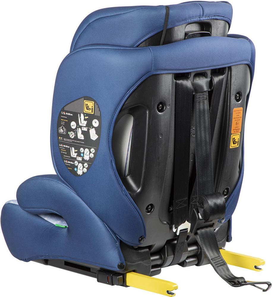 Disney Mickey Mouse Autositz Mit ISOFIX-Befestigung Für Kindersicherheit Mit Einer Körpergröße Von 76 Bis 150 Cm Mit Grafiken Von Mickey Mouse Und Seinen Freunden Auf Blauem Hintergrund