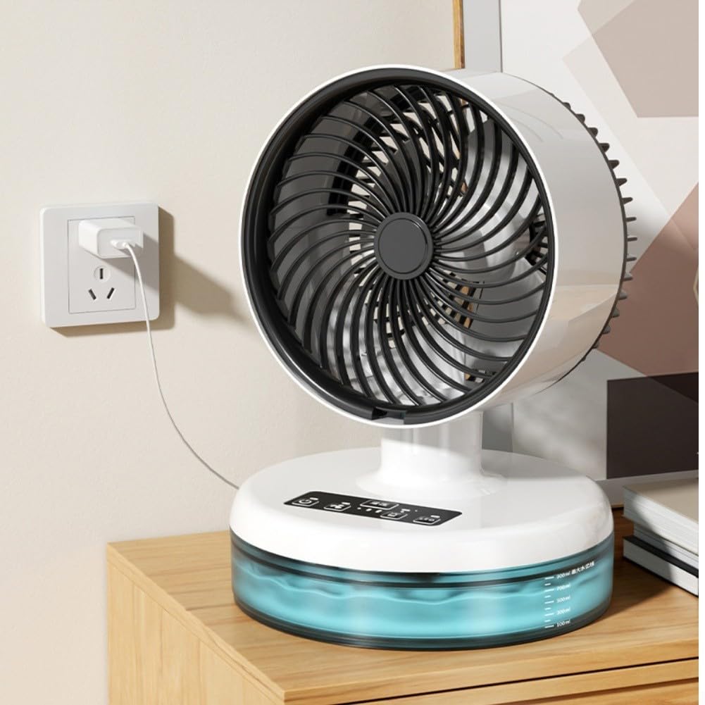 per mini Ventilatore Umidificatore 3 Luce LED per mini Ventilatore | 3 regolabili, luce LED , design compatto 21cm, plastica , uso ufficio casa