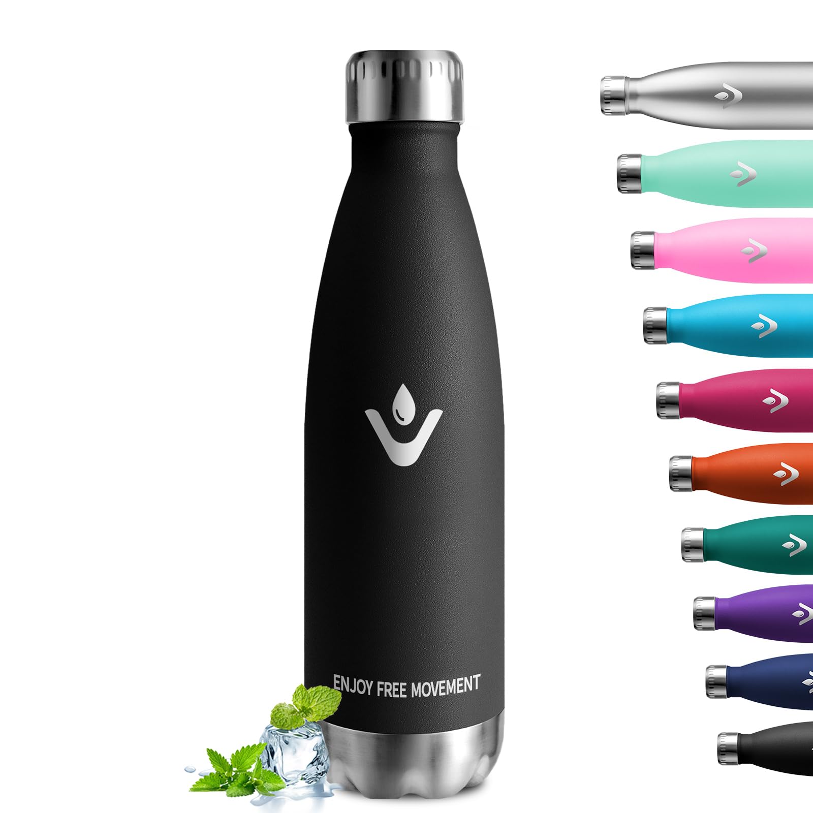 Edelstahl Trinkflasche 750ml, Thermosflasche BPA-Frei, Trinkflasche Kohlensäure Geeignet, Auslaufsicher Doppelwandig Thermoskanne, für Fitness, Laufen, Büro, Erwachsene, Camping, Fitness, Sprudel