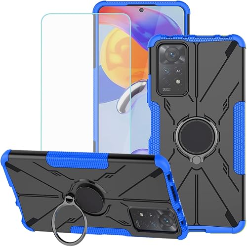 Funda compatible con Redmi Note 11 Pro (4G5G)Redmi Note 11E Pro con protector de pantalla de vidrio templado, soporte magnético con soporte para