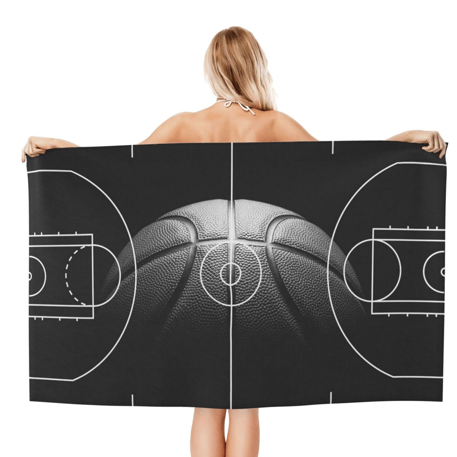 Anceky Beach Towel for Women, Basketball Sand-Free Microfiber Ultra Soft Lightweight Bath Towels for Outdoor Bathroom Swimming 32"X52"