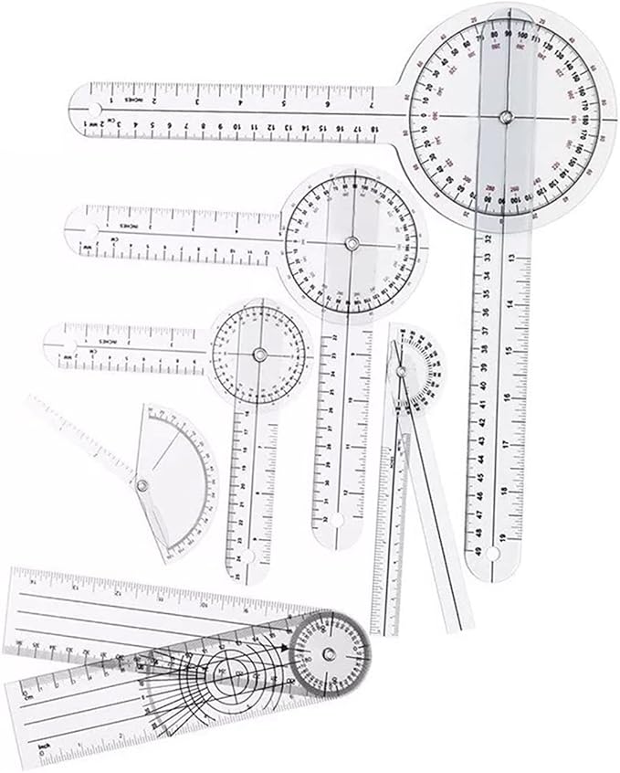 Medical Goniometer Set, 6pcs Medical Angle Ruler Medical Spinal
