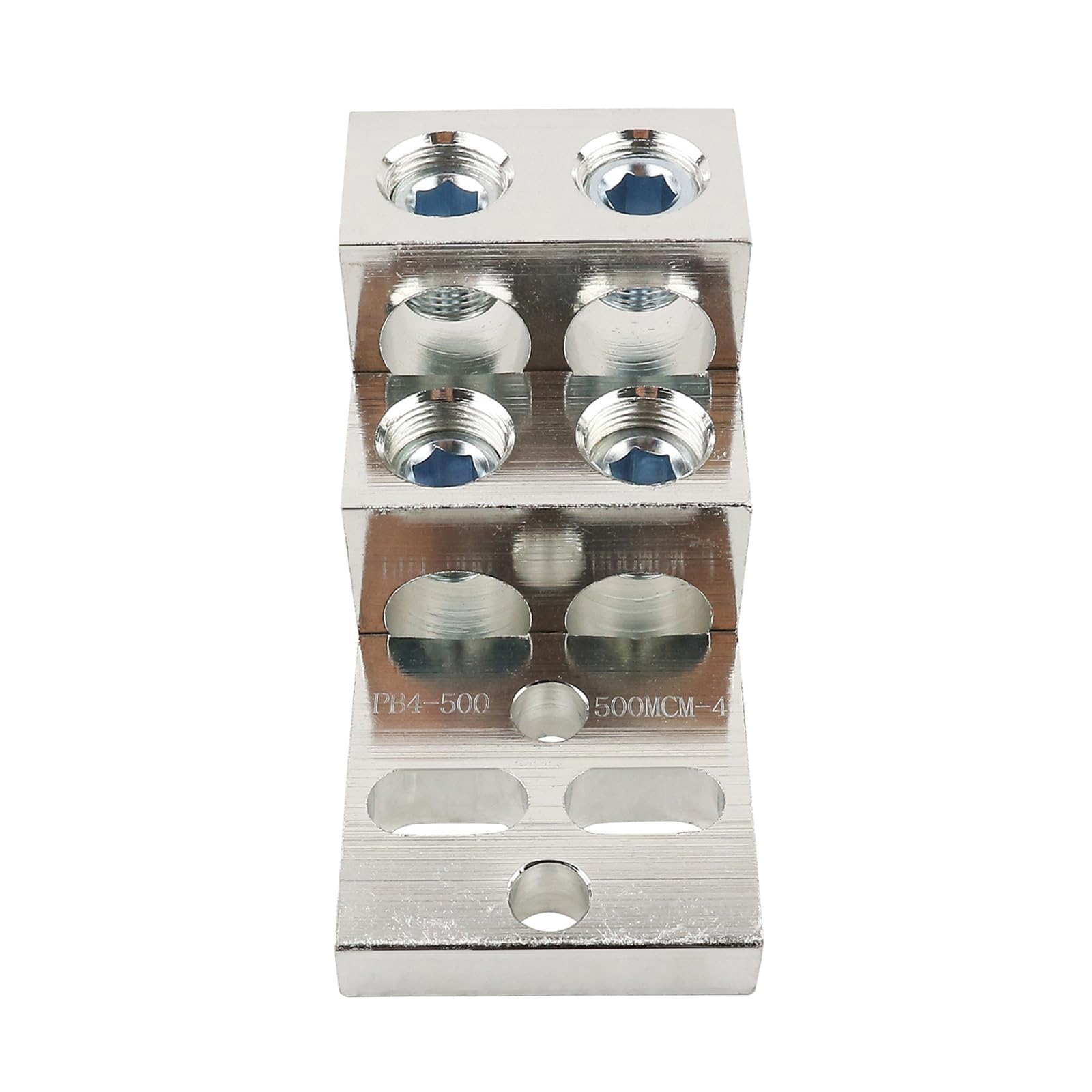 600T-4 - Lengüeta mecánica apilada, rango de cables de 600 MCM-2, CU9AL 500 Kcmil-4, agujero de salida de 13/32 pulgadas