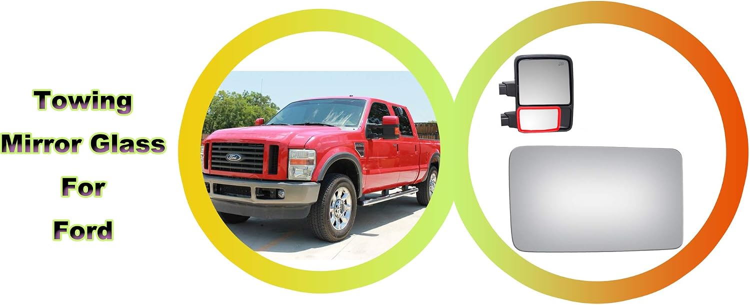 WLLW Mirror Glass fit for 13-14 F-150 08-20 F250 F350 F450 F550 Super Duty 16-21 F650 F750 Passenger Side (Lower Convex)