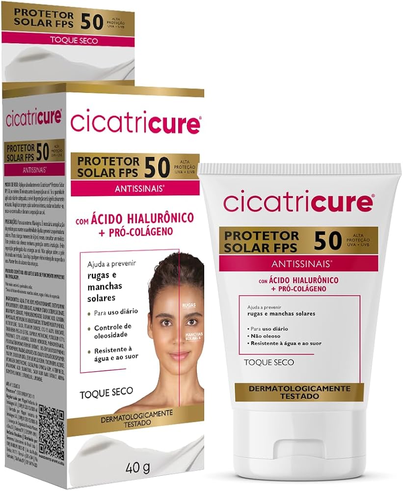 Cicatricure Protetor Solar Facial FPS 50 Antissinais Toque Seco 40 ml