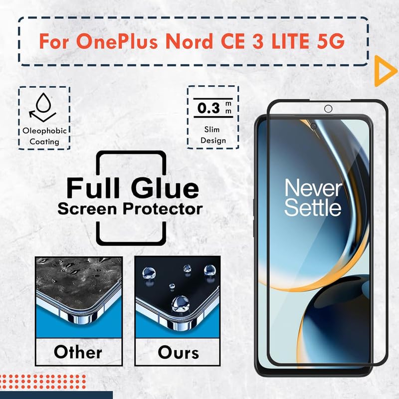 Image of Edge To Edge Screen Protector Tempered Glass For Oneplus Nord CE 4 lite 5G (2024) Oneplus Nord CE 4 lite Tempered glass with Full Edge Protection and Easy Installation Kit