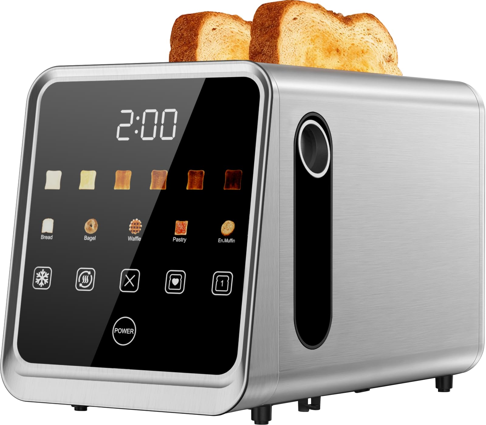 Photo 1 of 2 Slice Toaster, Smart Digital Touchscreen with Memory Function, 1.5" Extra-Wide Slots, 5 Bread Types & 6 Browning Settings, 900W for Fast Toasting, Defrost & Reheat Modes