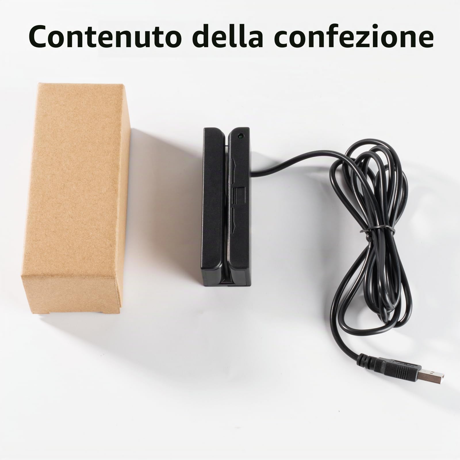 MSR100 Lettore di carte a banda magnetica USB, Lettore macchina POS per tessere, programmabili e integrazione con varie Localizzatori GPS, Nero