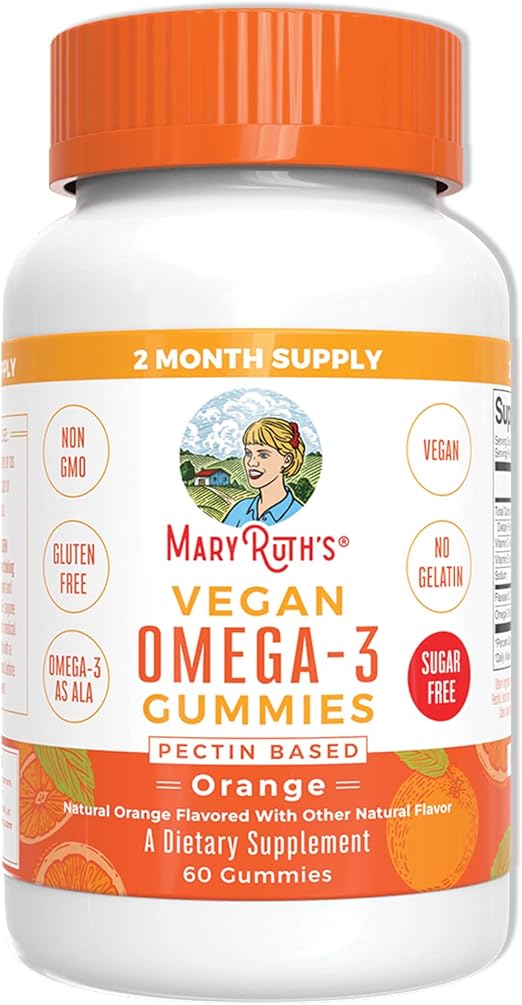 Vegan Omega 3 Gummies for Adults by MaryRuth's 2 Month