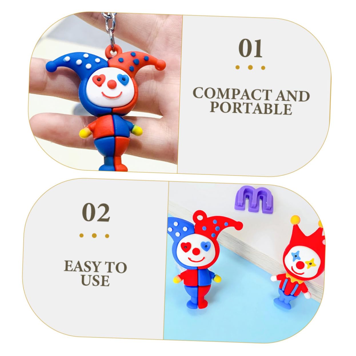 NUOBESTY 30 Stk Clown-zubehör Auto Zubehör Schlüsselbund Auto-gadgets Schlüssel Anhänger Taschenanhänger Für Neujahr Clown-ornament Clown-anhänger Modellieren Schlüsselanhänger Pvc