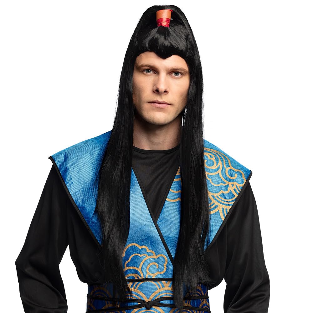 Boland 85063 Samurai Wig for Adults, Synthetic Hair Hairstyle for Theme Party Carnival Costume Accessories