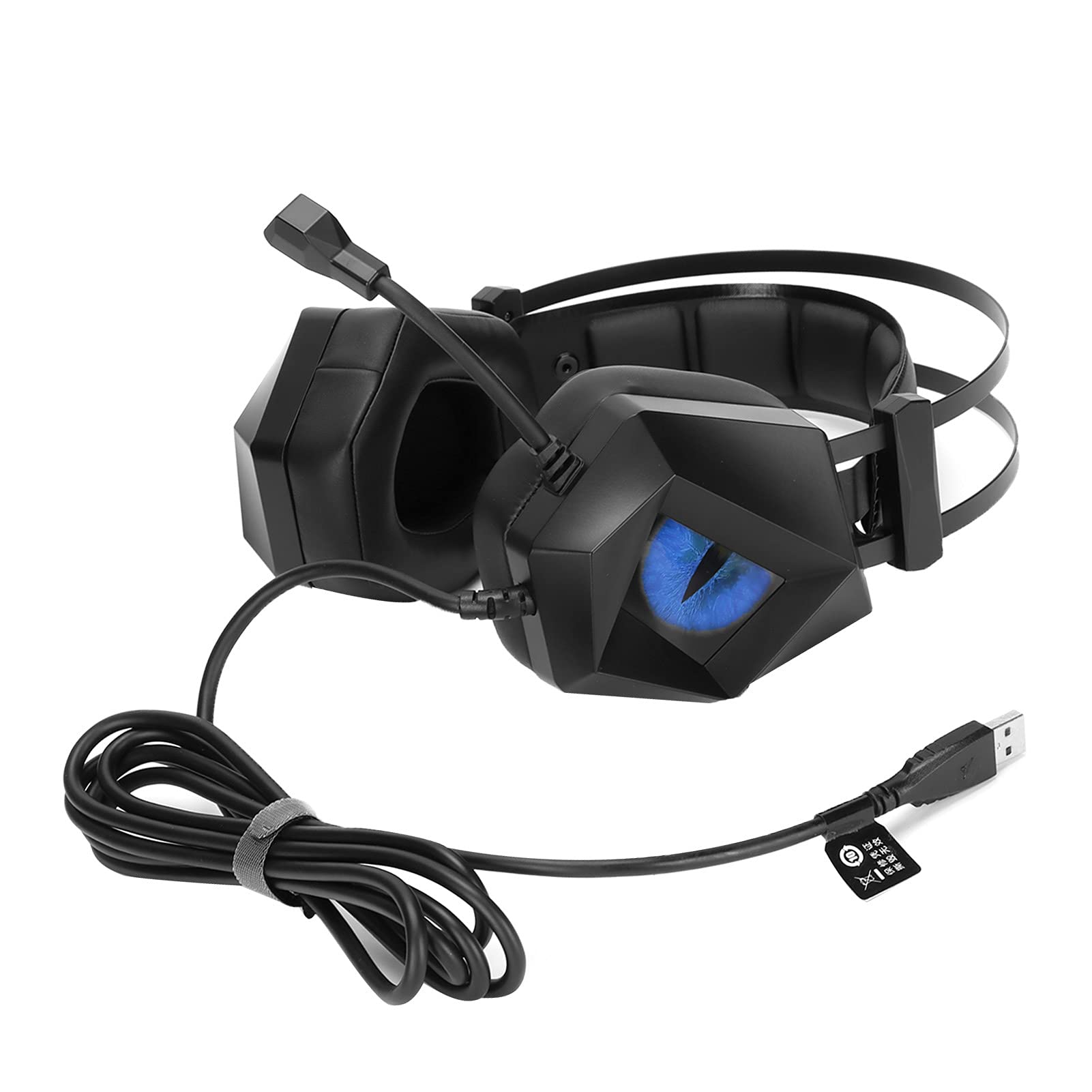 Cuffie da Gioco Competitive Cablate con Cancellazione del Rumore Cuffie Stereo Sopra L'orecchio per PC con Luce LED
