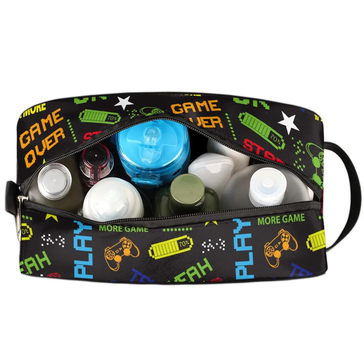 Neceser de viaje para niños y niños, kit impermeable para colgar para hombres, bolsa de afeitado con gran capacidad para viajes, deportes, ducha, Gamepad Gamer, Gamepad Gamer