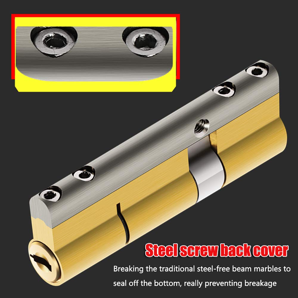 Zamek cylindryczny do drzwi, Zamek cylindryczny do drzwi PCV, rdzeń z pełnej miedzi, klasa C, 36 zębów, dwustronny, 8 kluczy, różne rozmiary(90mm40add90)