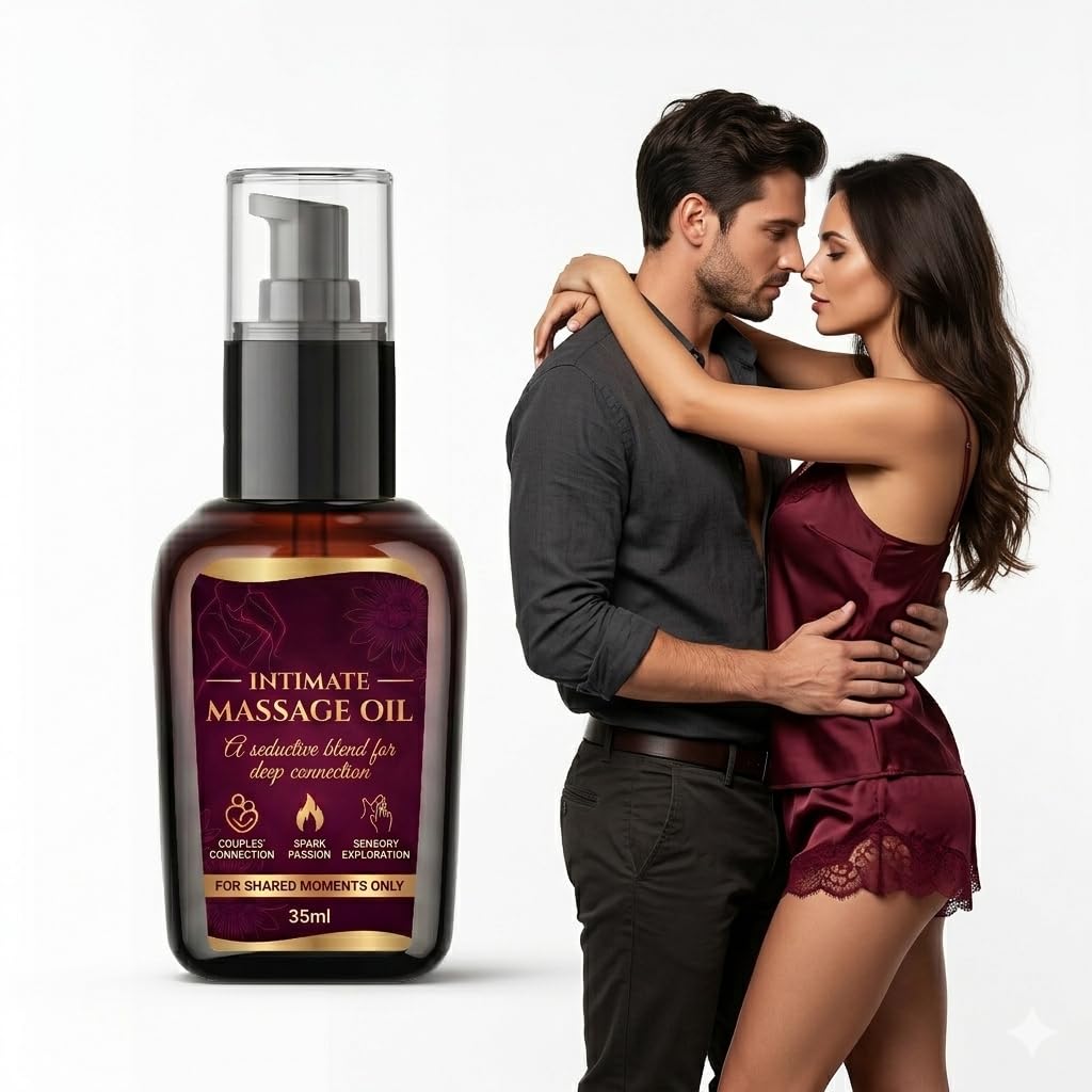 Intimate Massage Oil for Couples - Seductive Blend for Deep Connection & Romance - Sensual Body Oil for Sparking Passion & Sensory Exploration - 35ml