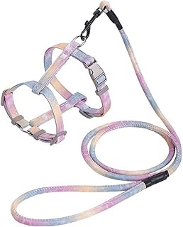GWAWG Katzengeschirr mit Leine und Halsband Set,einstellbares Kätzchengeschirr mit Farbverlauf,Escape Proof Cat Leash Set,ausbruchsichere Katzengeschirr für Kätzchen beim Spaziergang im Freien product image