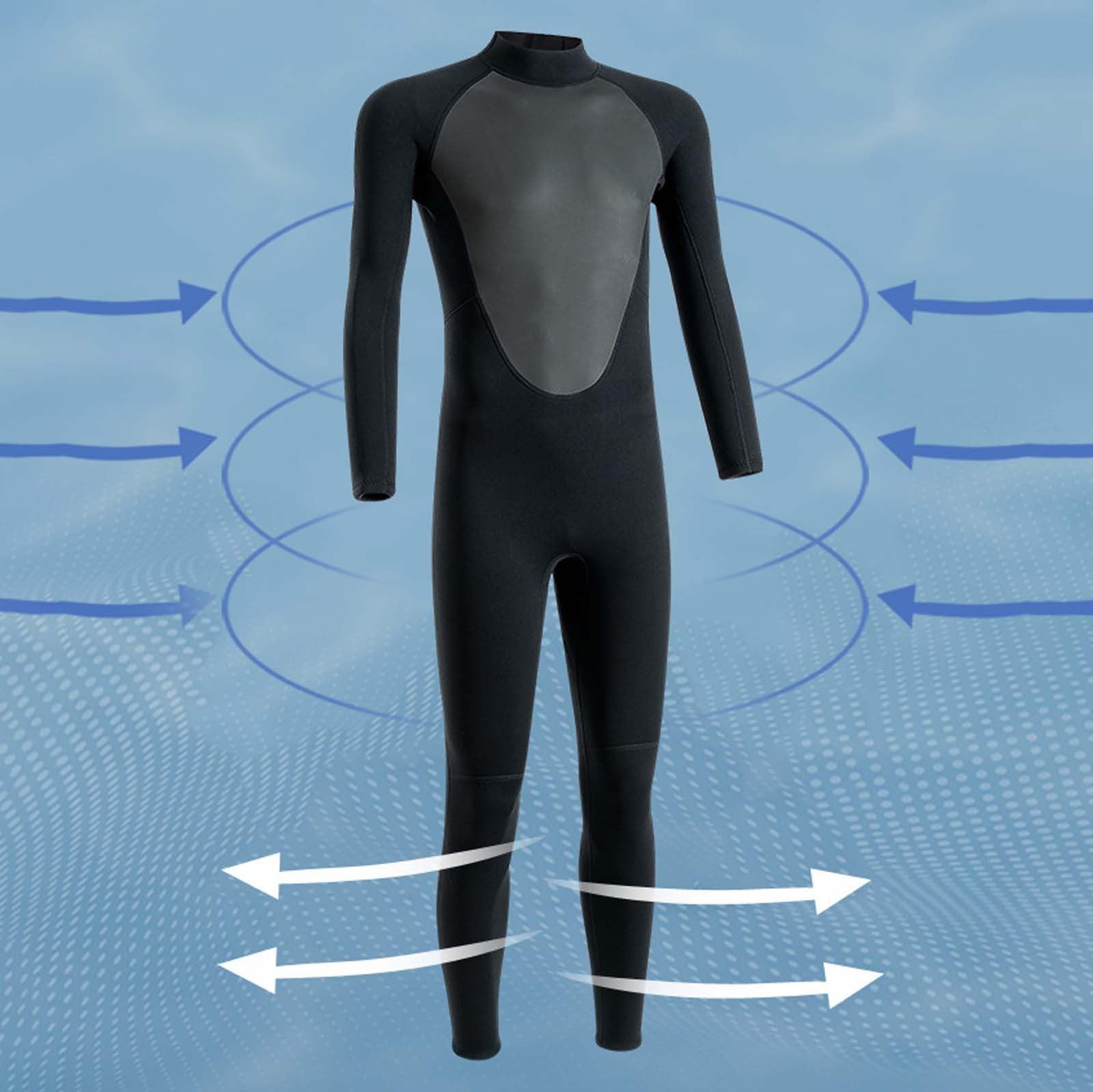 Generisch Traje de neopreno para hombre, 3 mm, para invierno, natación, snorkel, protección solar, traje de surf, para todo el año, buceo, deportes acuáticos