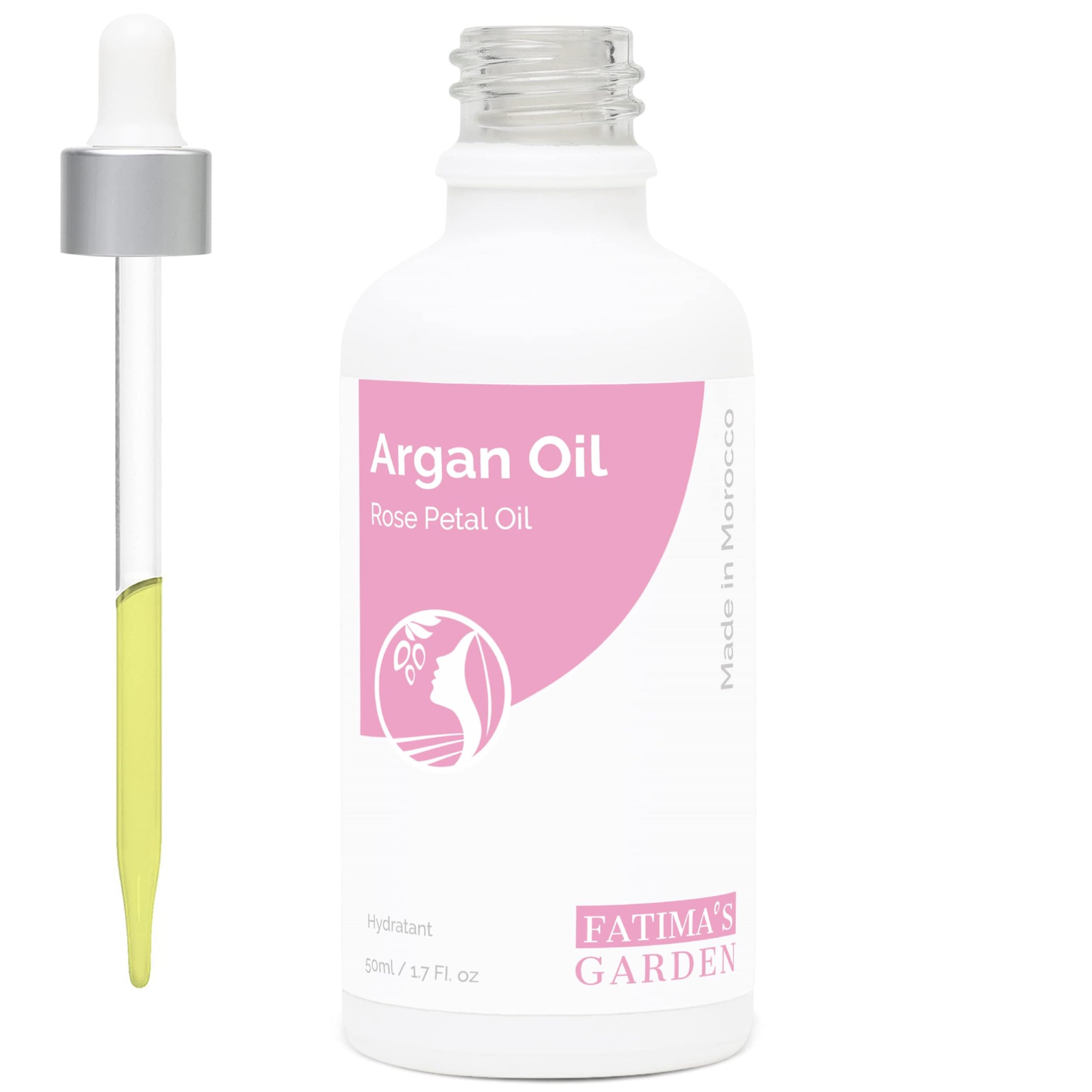 Fatima's Garden Olio Di Argan Con Petali Di Rosa - Idratante Anti-Età Bio, 50Ml-image