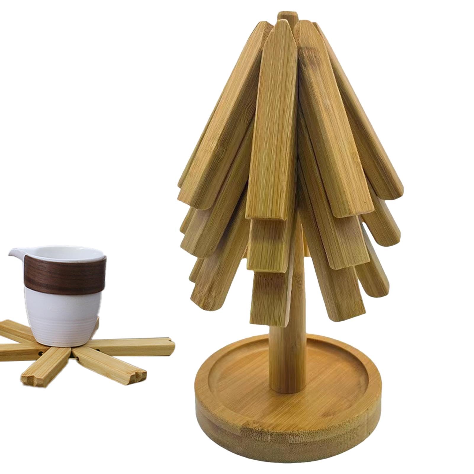 Dessous de plat en bois, dessous de plat en bois pliable - dessous de verre en bois dessous de plat pour casseroles chaudes - dessous de plat multifonctionnel pliable en bois dessous de plat pour
