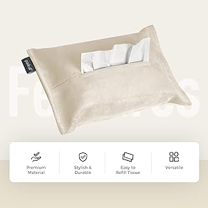 pack all Car Tissue Holder, Premium Microsuede Sun Visor Napkin Dispenser, Wipes Case for Backseat, Vehicle Accessories (Beige)