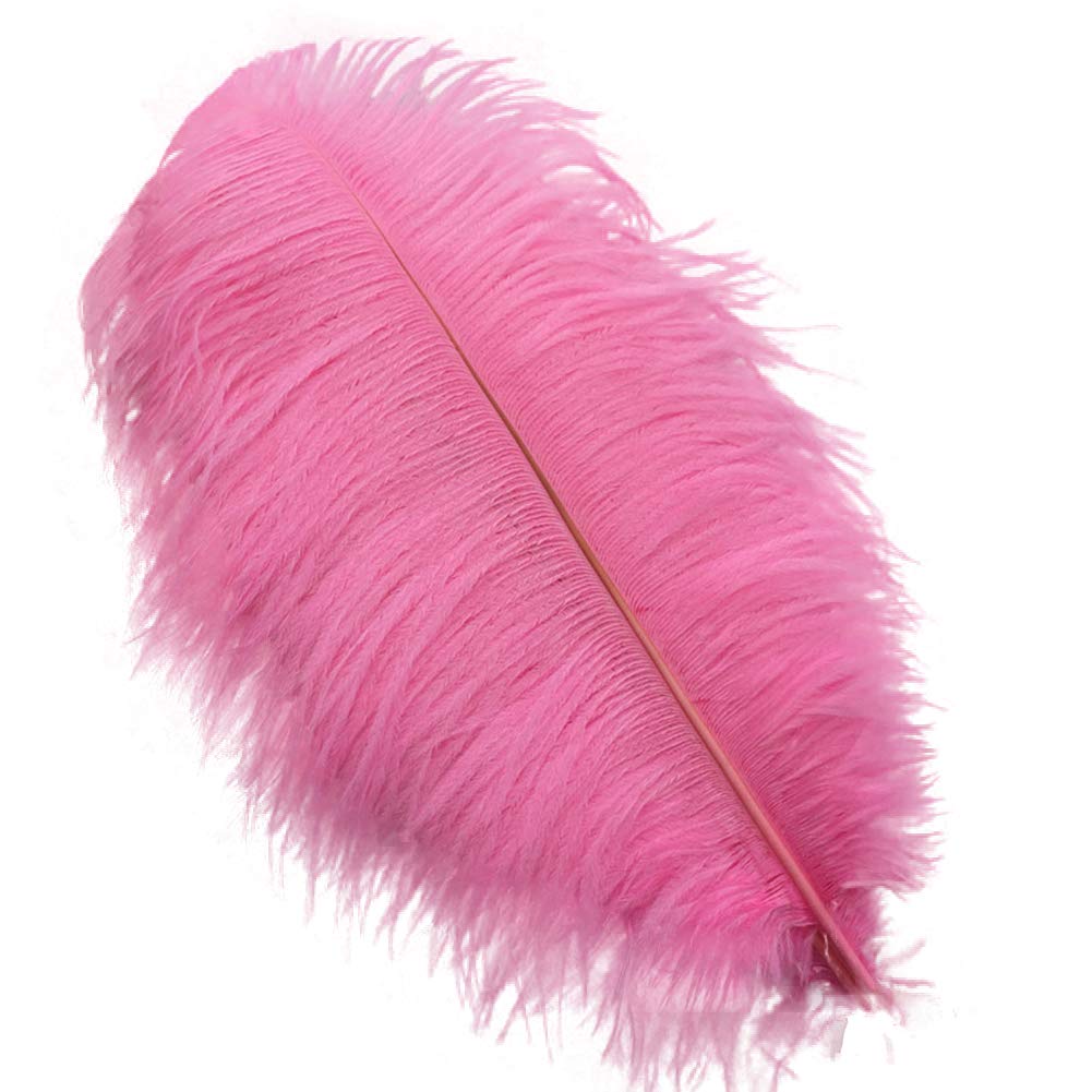 Shekyeon 18-20inch 45-50cm Ostrich Feather Wedding Table Decoration Party Festival Supplies Pack of 5(pink)