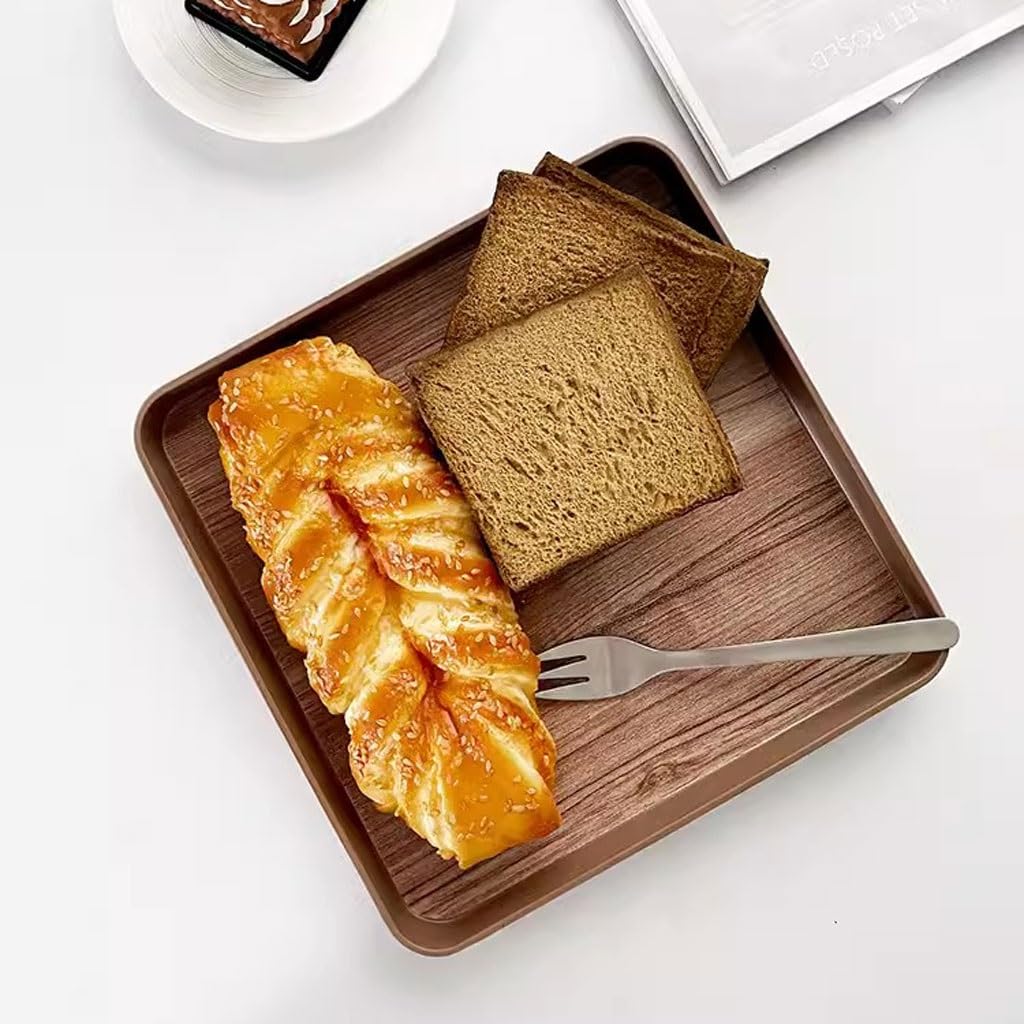 Vassoio da Portata Multifunzionale Il vassoio con venature in finto legno è adatto for vassoi for snack for il tè pomeridiano in famiglia e può essere utilizzato anche for vassoi for pasti di servizio