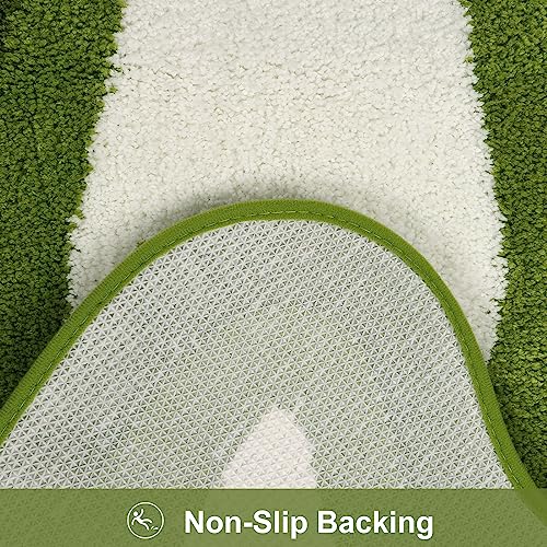 HAOCOO Luxury Soft Large Bathroom Rugs, 24x59 Inch Long Bathroom Rugs Non Slip Washable, Green Irregular Shaped Rug Absorbent Bathroom Mat for Bedroom Bathtub Sink Shower by HAOCOO - Image 4