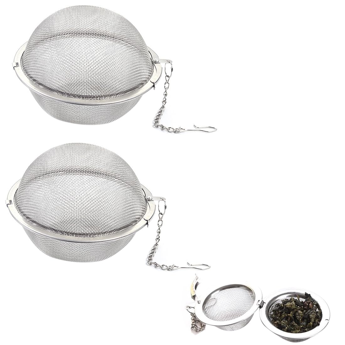 2 Piezas Infusores de Té Infusor Te de Bolas Infusoras para el Té Filtros de Té de Acero Inoxidable para el Té Para Filtrar Té Suelto y Especias con Gancho de Cadena Extendido