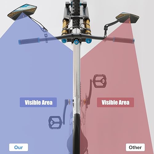 Miniatura 6 de Diyife Espejo de Bicicleta 1 Par, [Nueva Versión] Espejo Retrovisor de Manillar Grande de Gran Ángulo HD, Accesorios de Espejo Retrovisor