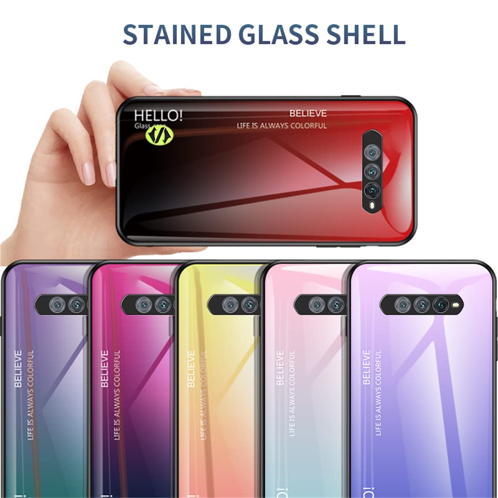 BAILI Custodia per Black Shark 4 PRO Sottile e Slim Marmo Cover Posteriore in Vetro Temperato con Bordo in TPU Protettiva Cover per Black Shark 4 PRO