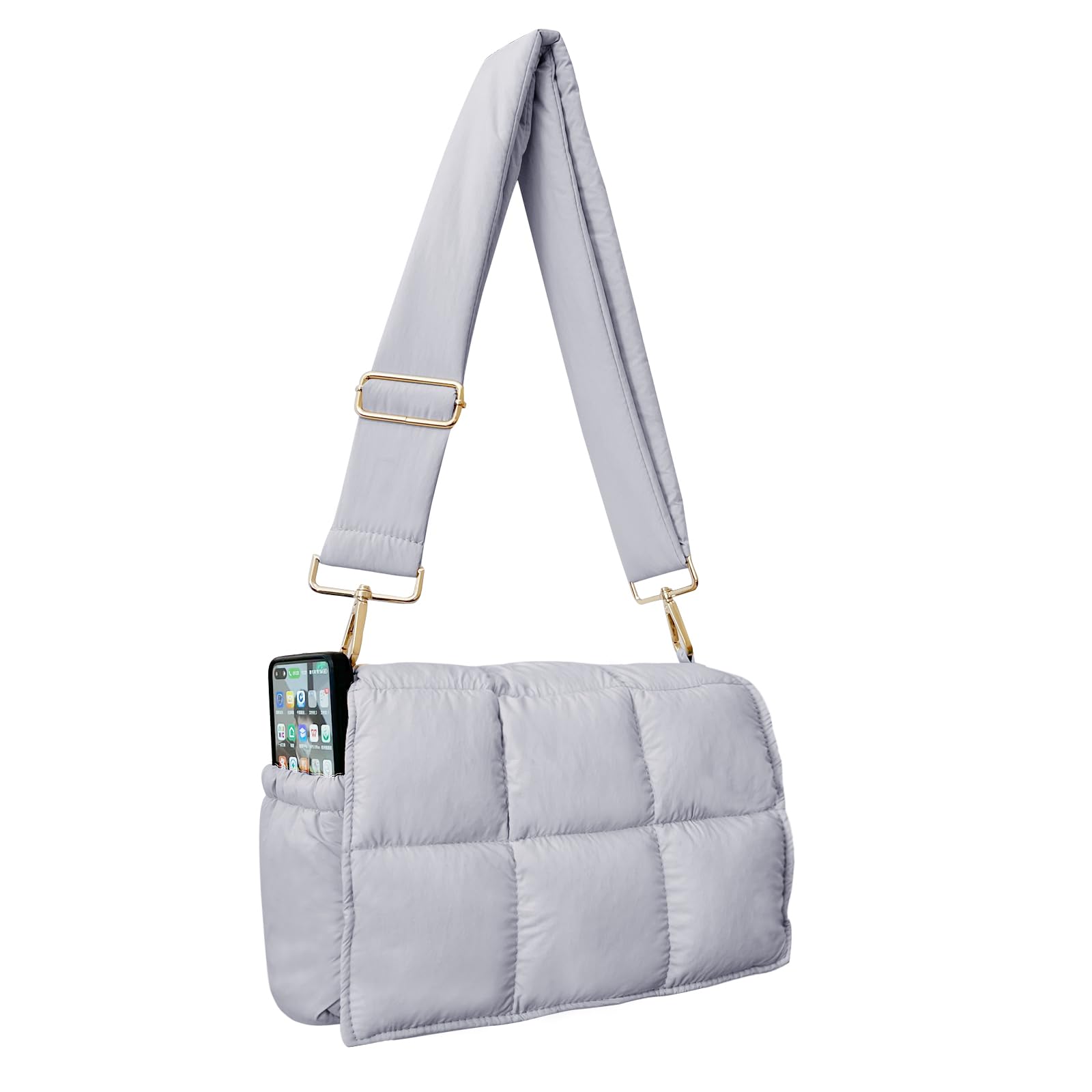 NAARIIAN Crossbody Bag for Women Quilted Puffer Purse Fashion Lightweight Travel Handbags Cute Small Shoulder Bag