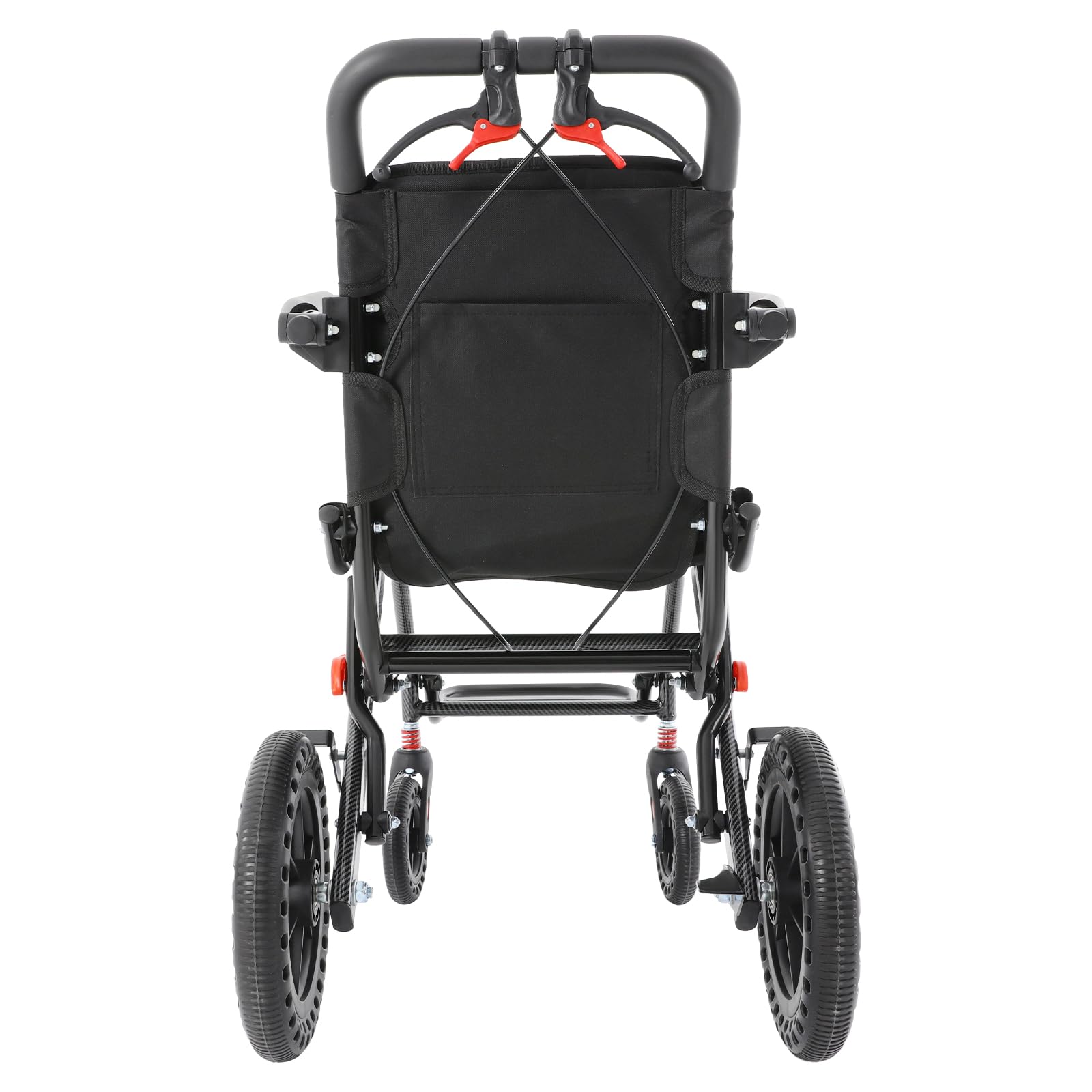 Sedia a rotelle pieghevole leggera, 31 x 53 x 80 cm, sedia a rotelle pieghevole, portatile, da viaggio, con borsa portaoggetti, per viaggi quotidiani e assistenza, per adulti