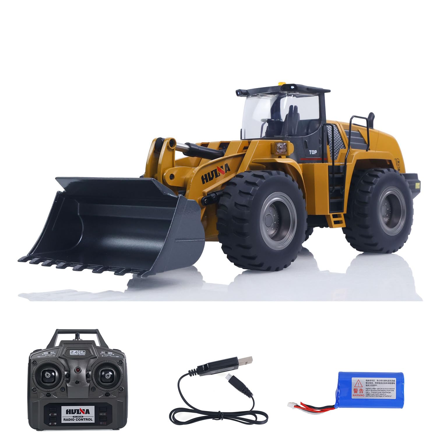 HUINA 1:14 Cargador RC 2,4G 10CH 1583 RTR Sistema de elevación eléctrico iluminado por sonido remoto vehículos
