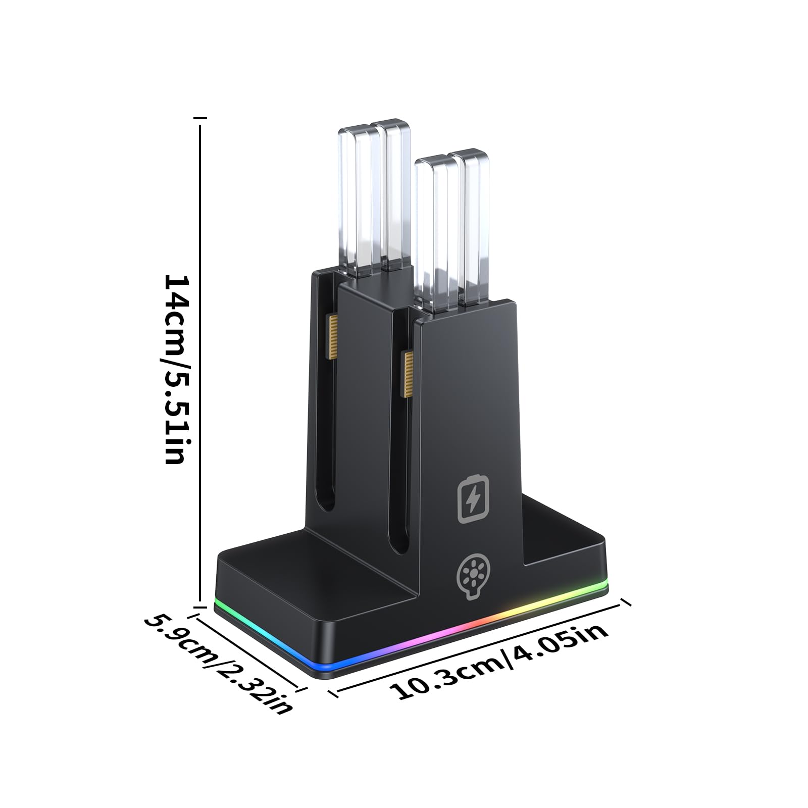 FASTSNAIL RGB Caricatore per Switch 2, Dock di ricarica compatibile con Switch 2 per Joycon 2, Controller accessorio per Switch 2, 9 modalità di luce RGB(NON per Switch 2017/OLED)