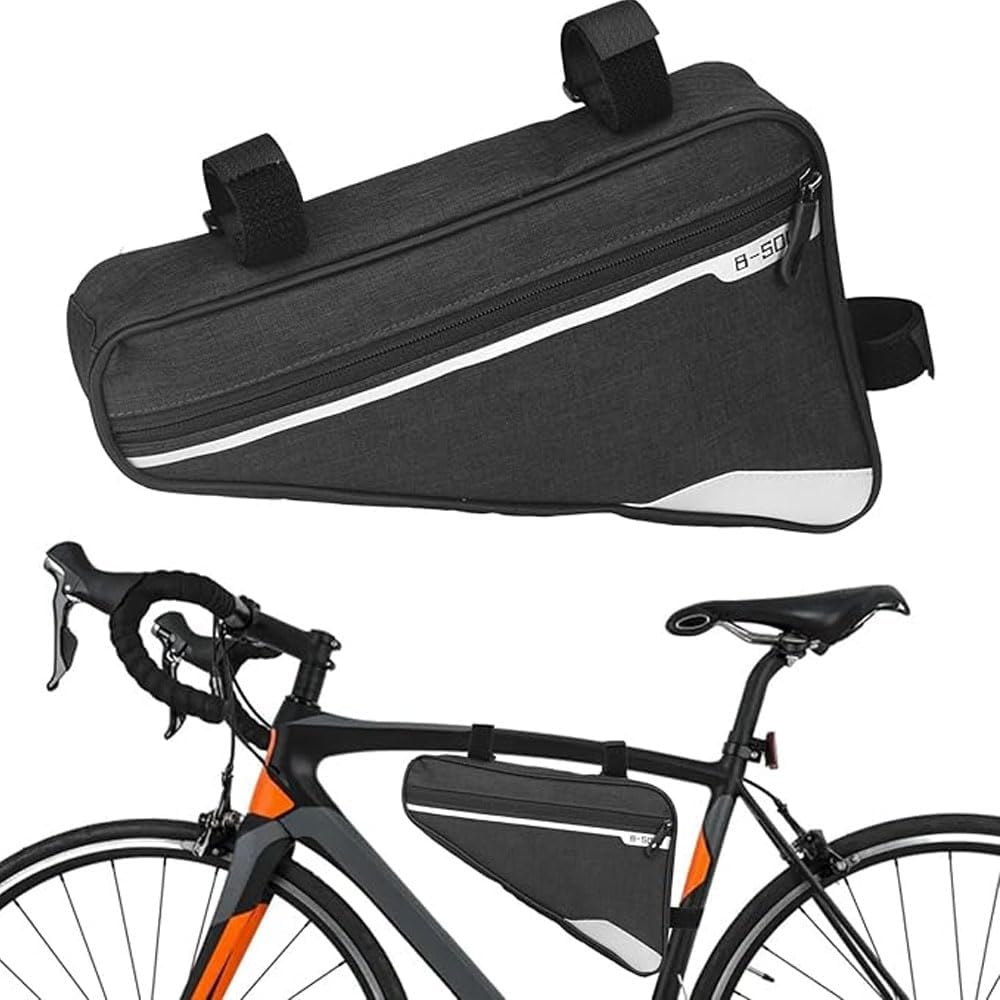 AMERTEER Bike Triangle Frame Bag, Water-Resistant Bicycle Storage Bag for Road and Mountain Cycling, Durable Saddle Pouch for Phone, Tools, and Accessories