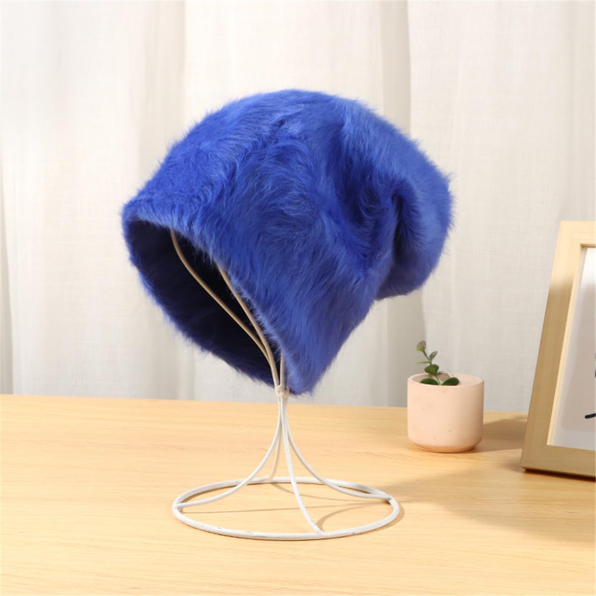 Gorro de piel sintética para hombres y mujeres, gorro de punto cálido de invierno suave y cálido, gorro de esquí, gorro de punto de calavera de esquí, gorro de invierno holgado, gorros unisex