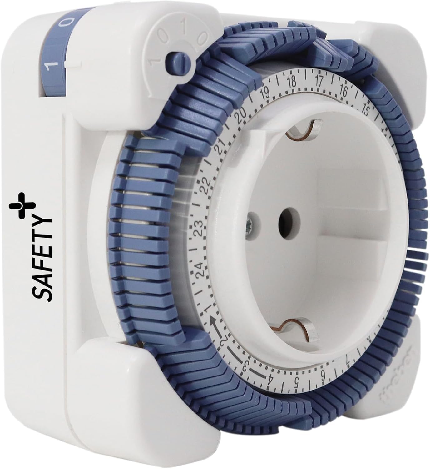 Theben 0260833 Safety-Plus - Minuteur analogique - Prise de courant analogique - Minuterie analogique - Avec programme quotidien - Protection de contact accrue - 230 V CA