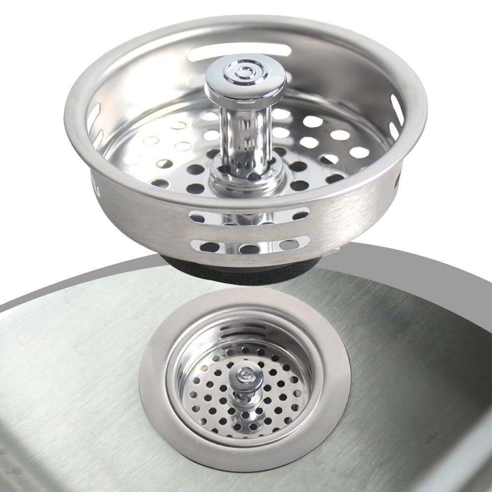Tappo Per Lavello Da Cucina 3 In 1, Filtro Per Lavello Da Cucina A Scomparsa Con Filtro A Cestello Extra Tappo Per Lavello Da Cucina Per Standard Statu P19541520