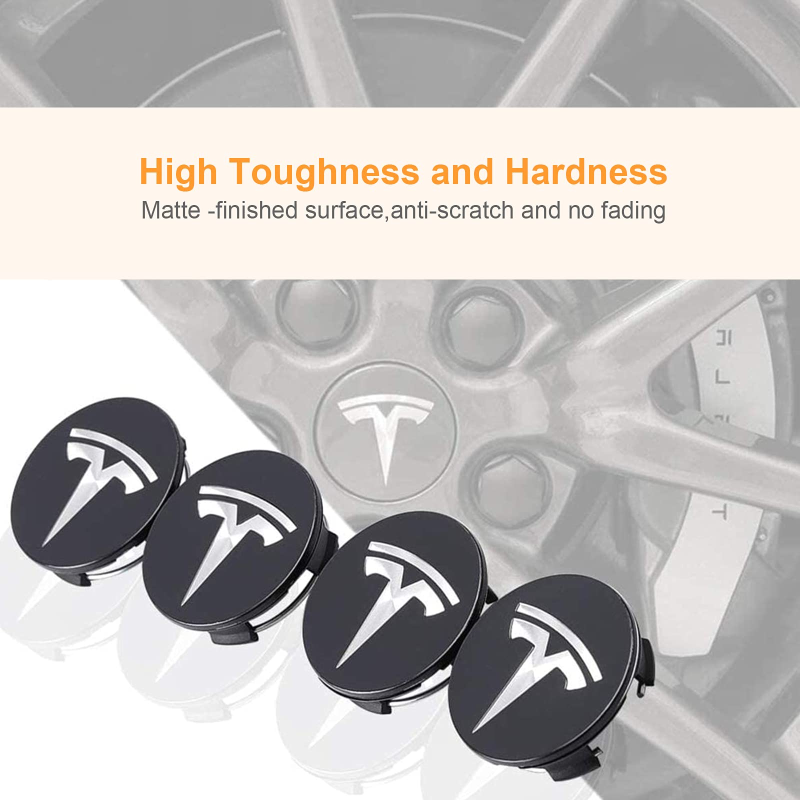 RUIZHI Tapas de Tuerca de Rueda Kit de Tapa de Rueda Cubierta de Logotipo Central Hub Nut Cap para Tesla Modelo S X 3 (Negro)