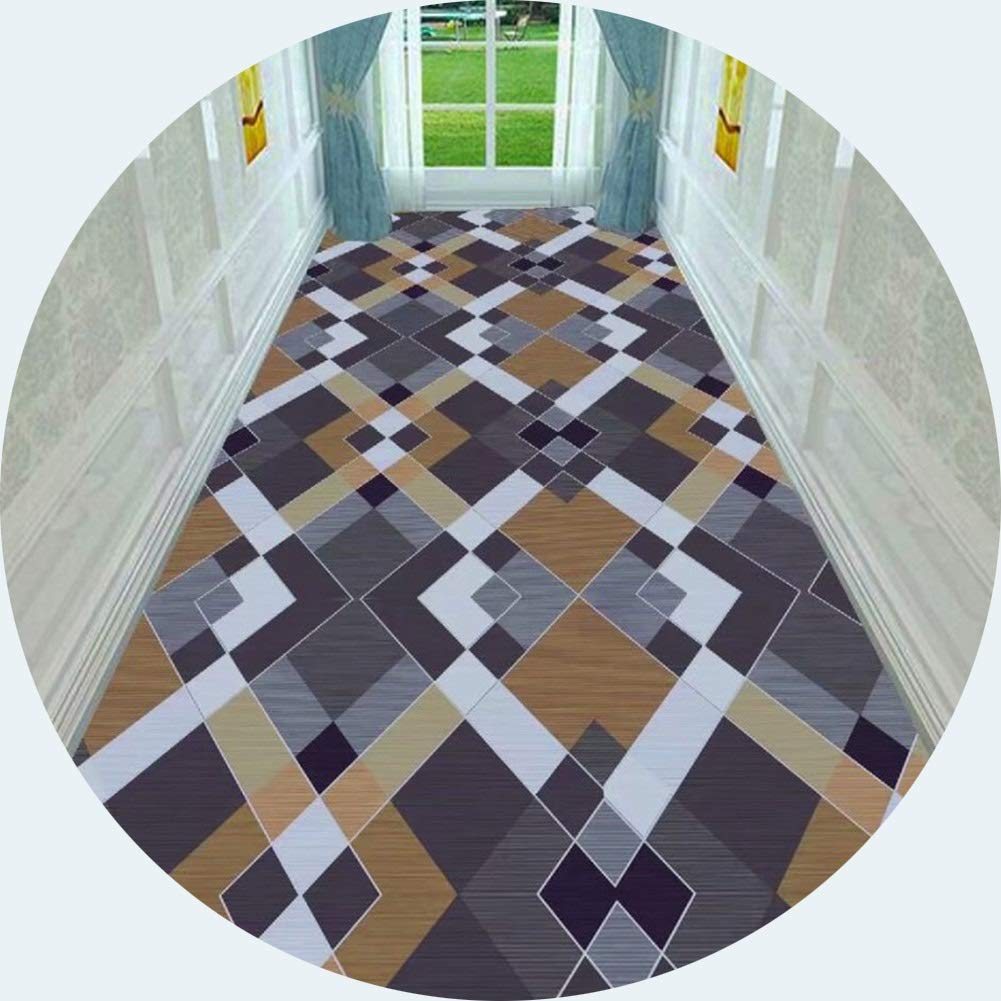 Tapis de couloir géométrique 3D doux et résistant pour l'entrée et la cuisine