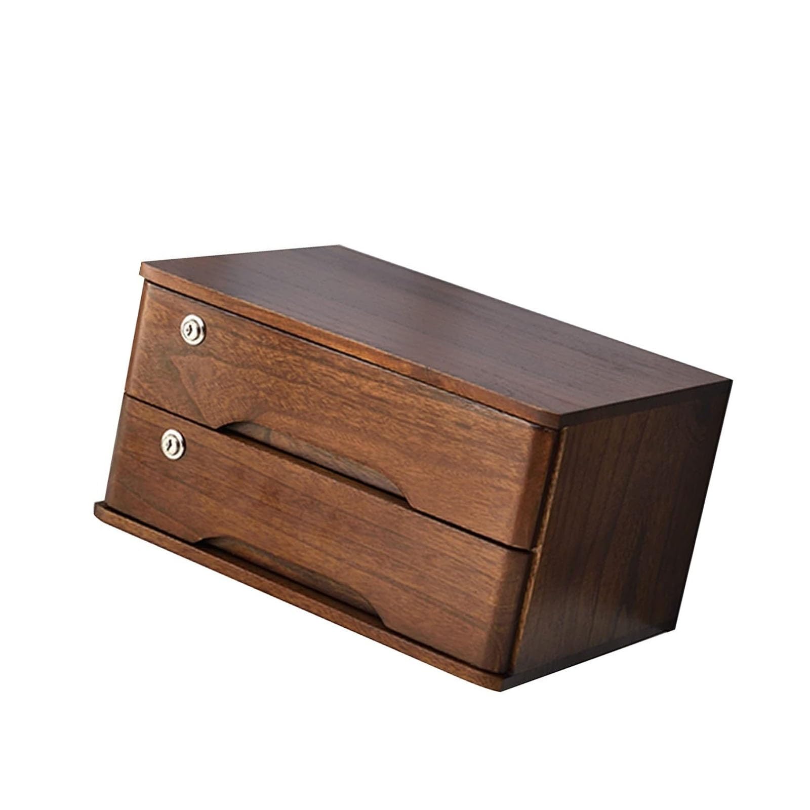 SaryEdge Wooden File CabinetSolid Wood Storage Box with Lockable Drawers A4 Desk for Office Supplies & Receipt Files Sleek Design for Efficient Workspace Management,2 layer