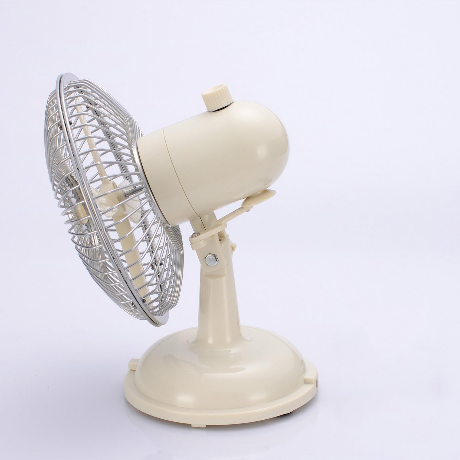 Maxtonser Retro 2-Speed 5.7-inch USB/AA Battery Powered Desk Fan Oscillating Table Fan for Outdoor Travel Hiking Camping Climbing