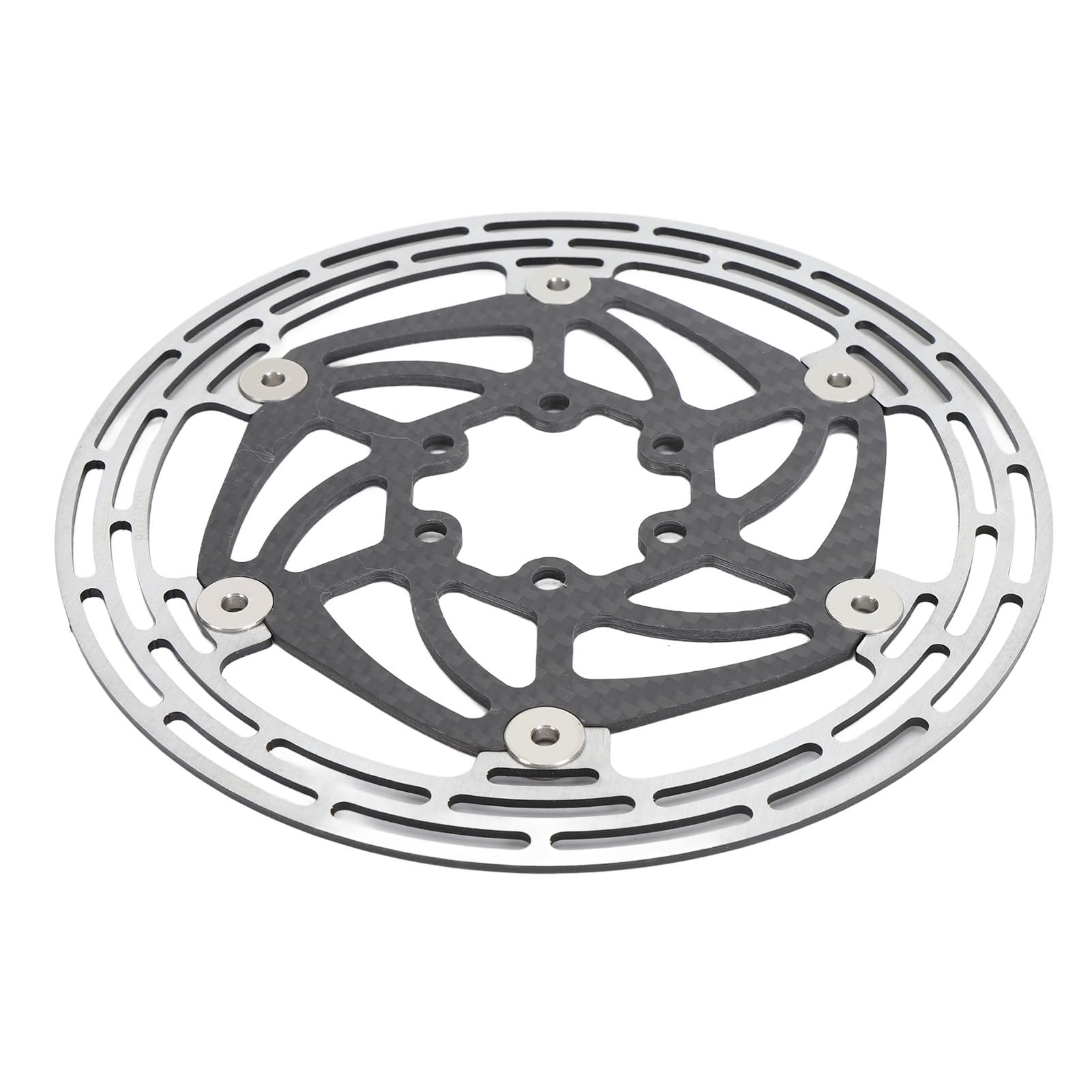 Hidyliu Rotor de Freno de Disco de Bicicleta Flotante de Alta Resistencia, 6 Pernos para Bicicletas de Montaña y de Carretera, Acero de Fibra de Carbono, 160mm